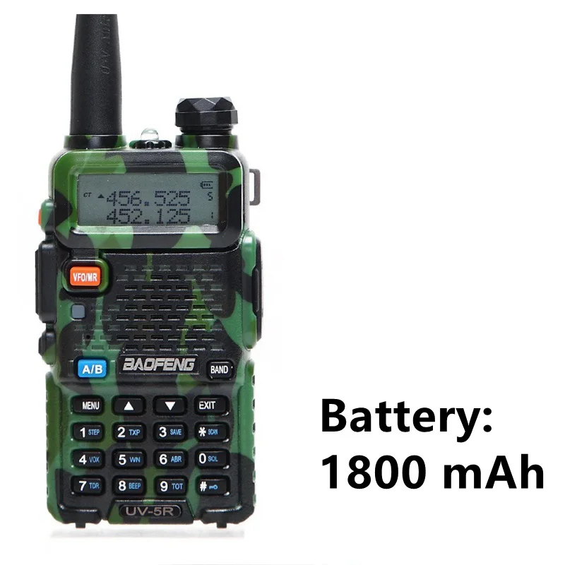 camo 1800mah Baofeng UV-5R 3800 рация 5 Вт Двухдиапазонная UHF 400-520 МГц VHF 136-174 МГц двухстороннее радио UV 5R UV-5R UV5R портативное CB радио - Цвет: camo 1800mah