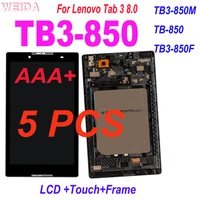 5 pcs new 8 for lenovo tab 3 tab3 8 0 tab3 850 tb3 850m tb 850 tb3 850f touch screen digitizer lcd display assembly with frame