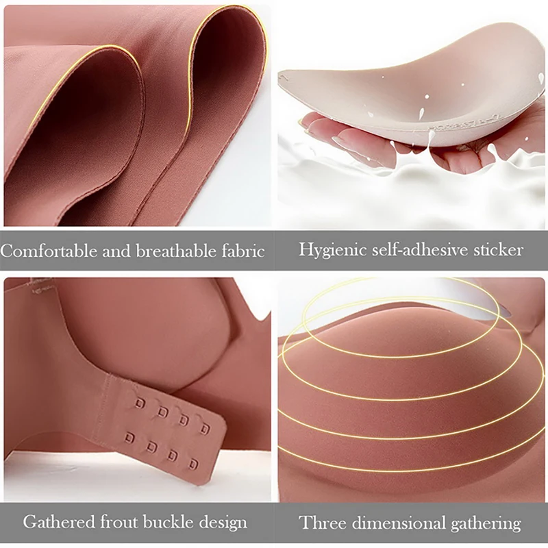 

Seamless Bra Wire Free Bra Sexy Triangle Brassiere Soft Women's Push Up Underwear Feminina Small Breast Adjusts Female 2021 New