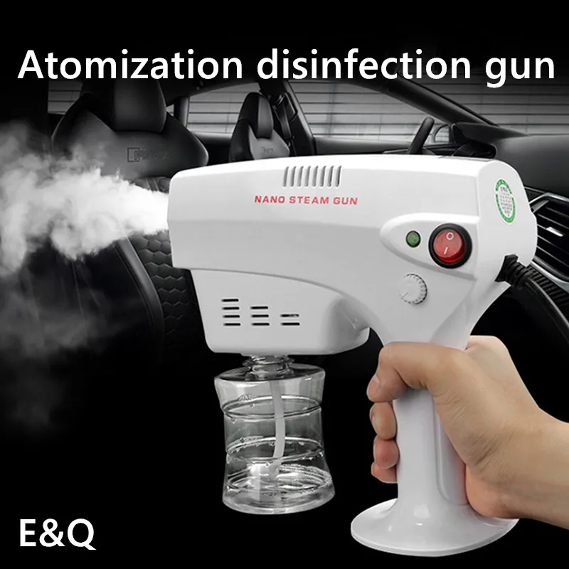 1200W Handheld Atomization Disinfection Fog Machine Stage Smoke Machine Blue Light Nano Steam Gun Hair Spray Machine 220V 110V