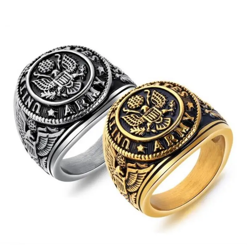 

Men's Fashion Ring Titanium Steel Ring Personality Retro Engraving Eagle Ring Boy Birthday Gift Christmas Gift
