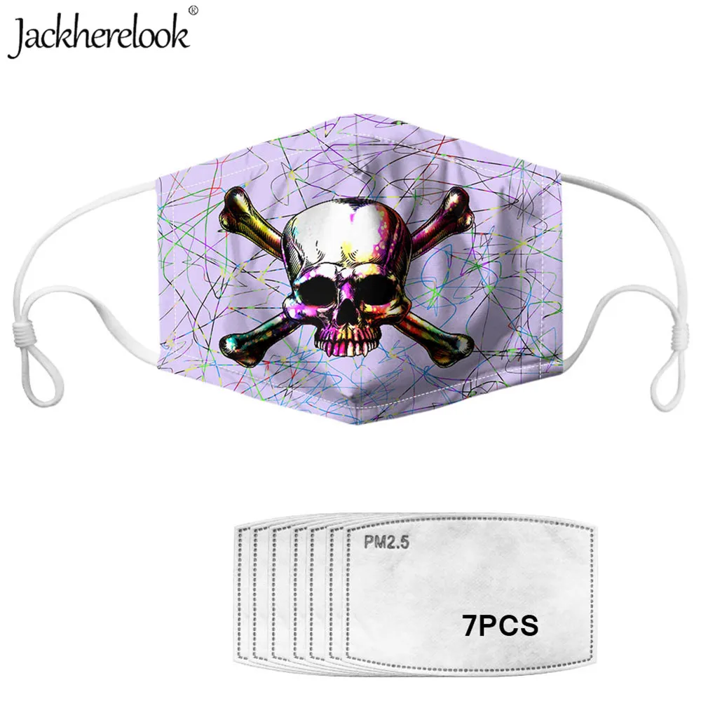 Jackhereluk маска для лица взрослых сахарный череп с принтом Пылезащитная рта