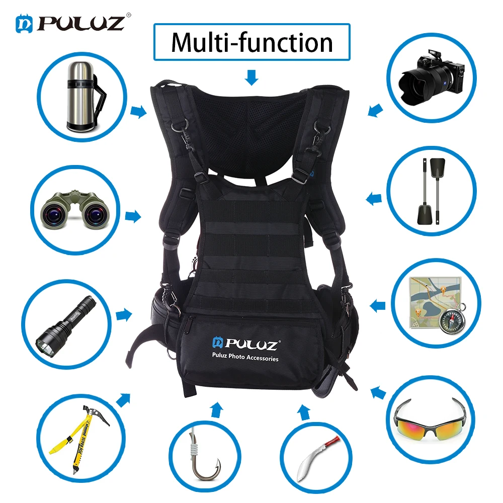 PULUZ стеганый ремень с двойными плечами для камеры система переноски нагрудного