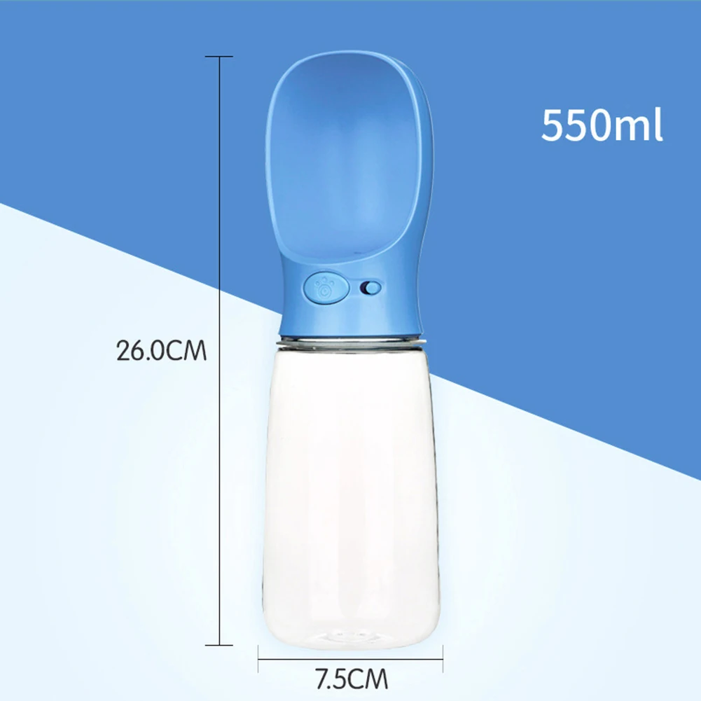 

550ML Plastic Pet Puppy Water Cup Portable Outdoor Travel Dog Cat Water Bottle Handheld Drinking Water Bowl Feeder Dispenser