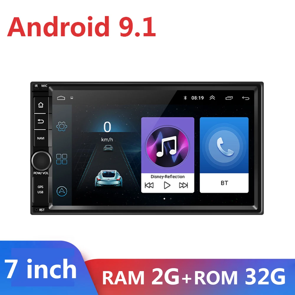 Автомобильное мультимедийное устройство 2 Гб + 32 ГБ 7 дюймов DIN Android 9 1 4 ядра
