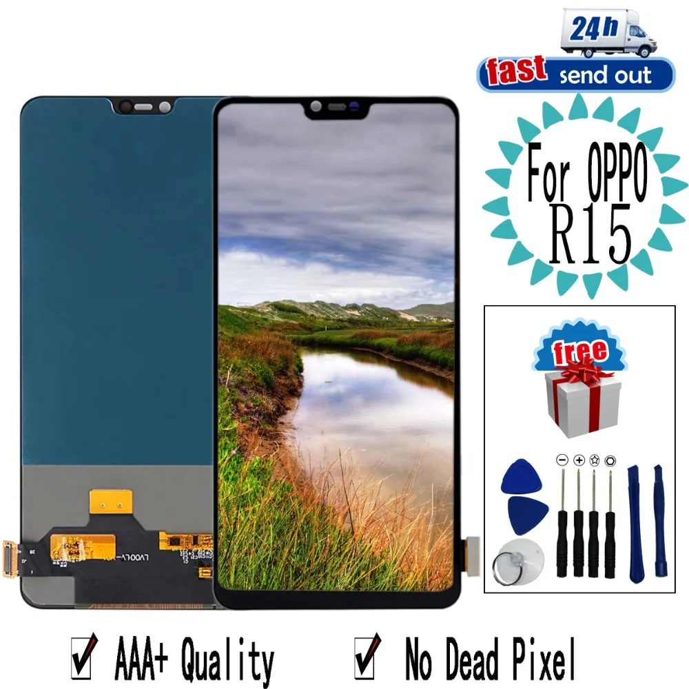 6,2" R15 AMOLED ЖК-дисплей для OPPO R15 ЖК-дисплей сенсорный экран дигитайзер сборка Замена для OPPO R15