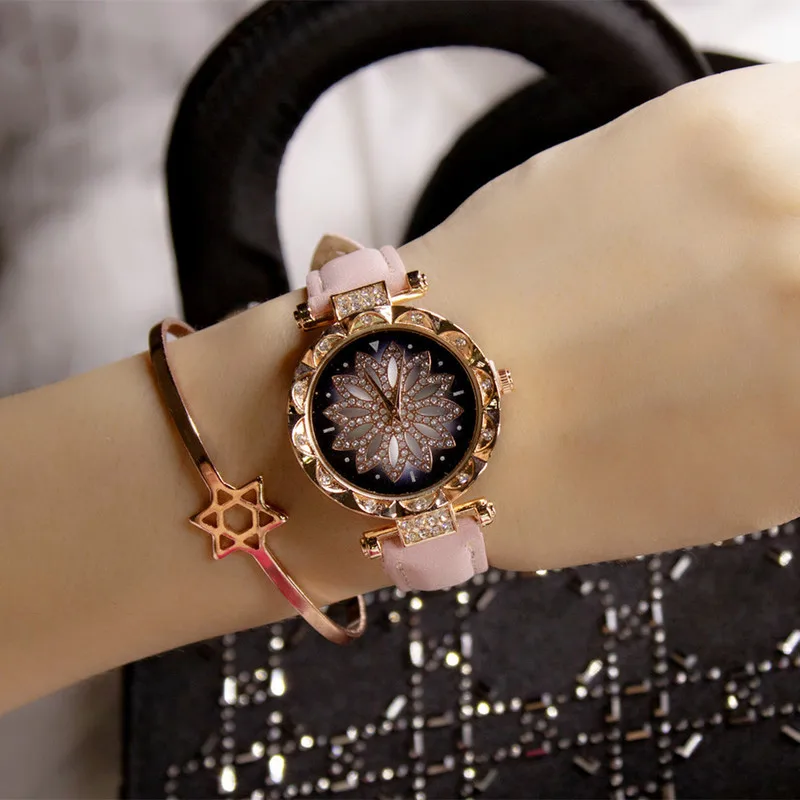 Часы женские кварцевые с кожаным ремешком люксовые повседневные наручные со