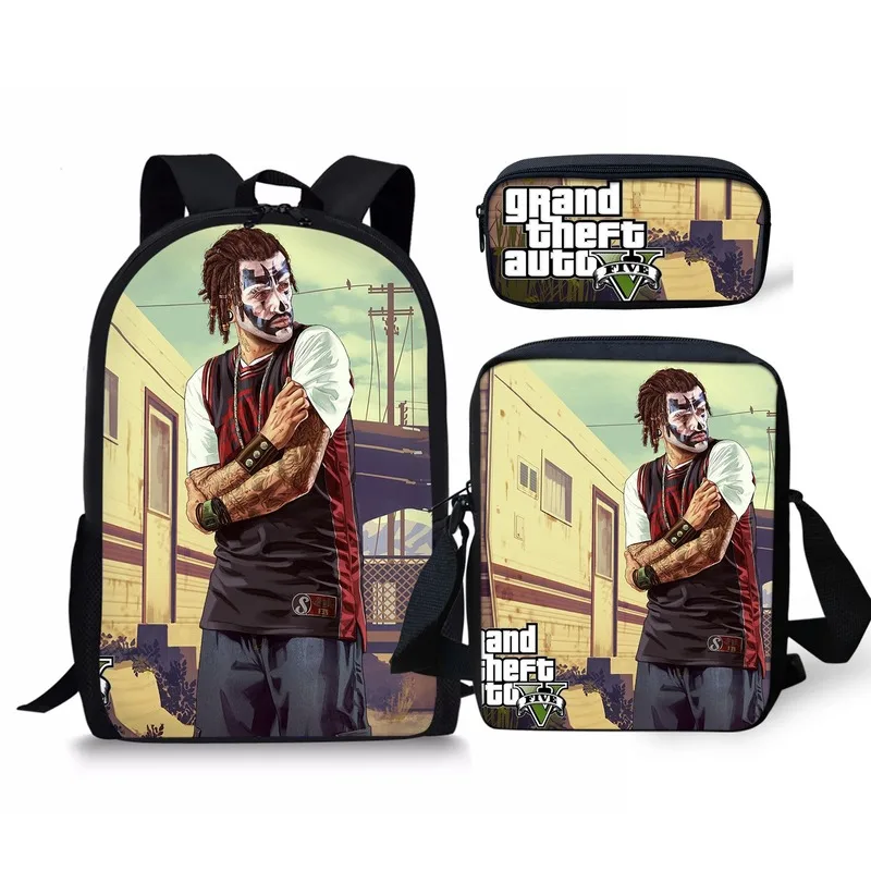 2021 New Hot Games GTA 5 Print Schoolbag Personalized Pattern Book Bags Teenagers School Backpack Custom Child Mochila | Багаж и сумки