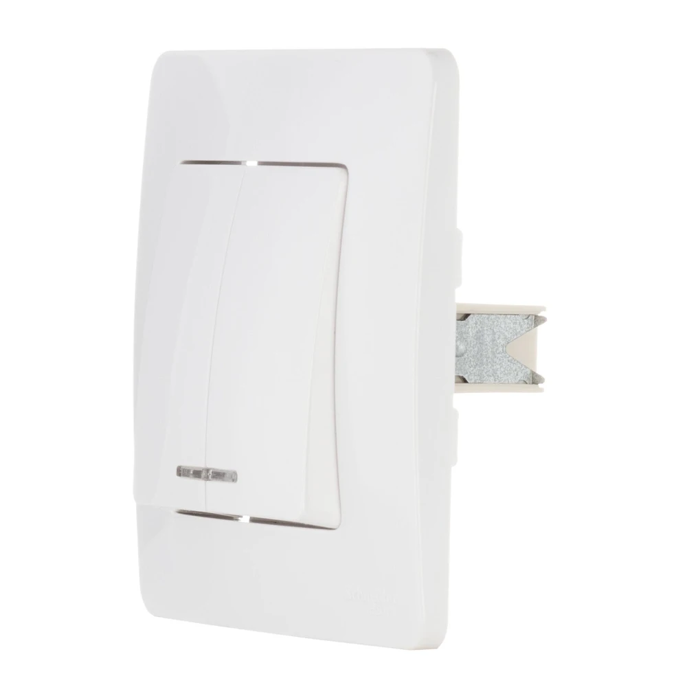 Выключатель SCHNEIDER ELECTRIC BLNVS010511 Blanca 2-кл. сп сх.5 10А 250В с подсветкой бел. |