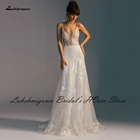Lakshmigown винтажное свадебное платье-Русалка с открытой спиной кружевное платье на тонких бретельках с бусинами в стиле бохо шикарные свадебные платья