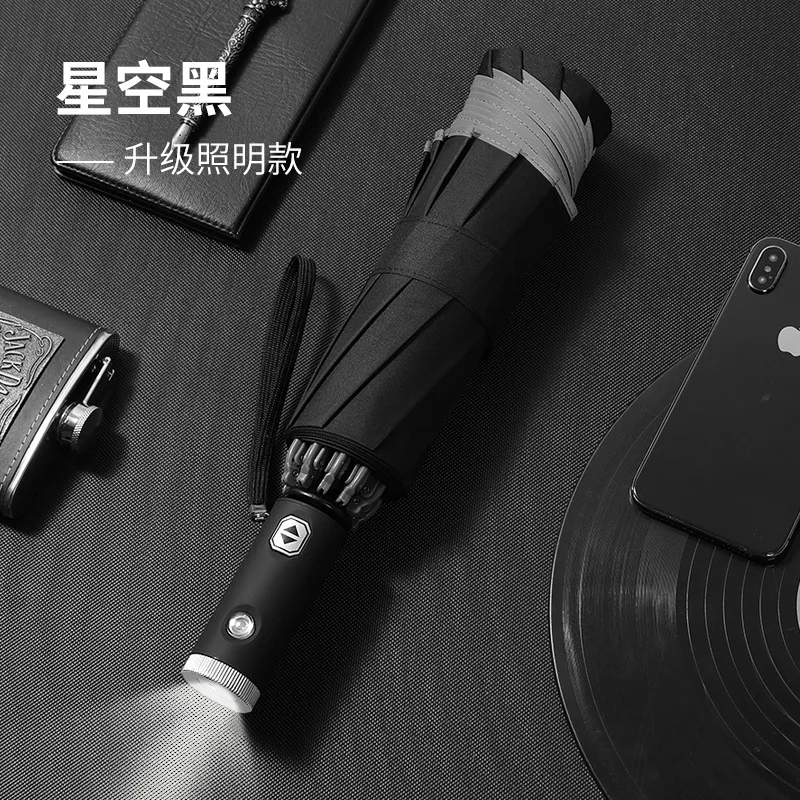 

Automatic Reverse Folding Umbrella LED Sun Beach Umbrella Folding Windproof Car Men Business Reflective Stripe Gift Ideas UPF50+