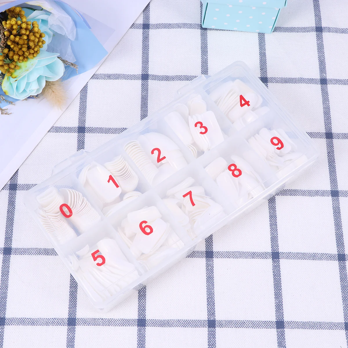 

500pcs Artificial French Nail Tips Full Cover False Nails Artificial Tips with Box for Art Salons Home DIY Manicure(White)