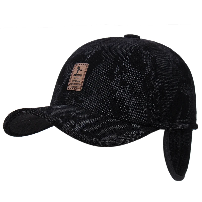

2020 Winter Middle-aged Dad Hat Baseball Hats For Male Outdoor Windproof Ear Hats Thickened Bomber Winter Hat male's Hat