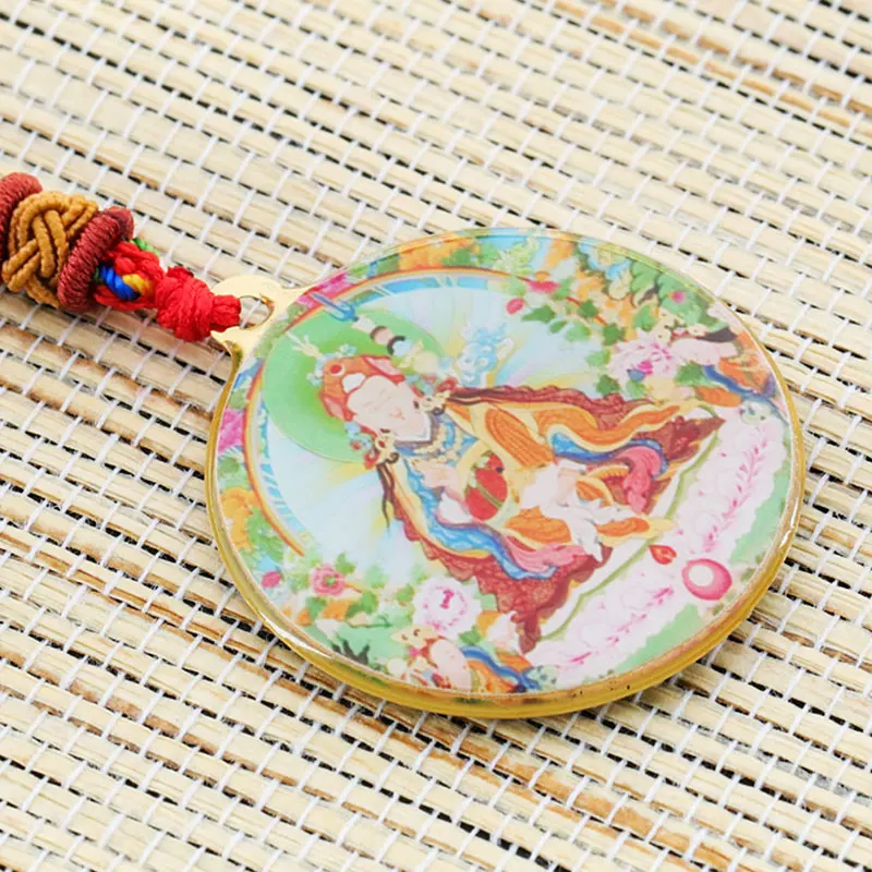 Guru падмасамбхава Будда статуя маленький танка тибетских Буддизм Медь Подвеска