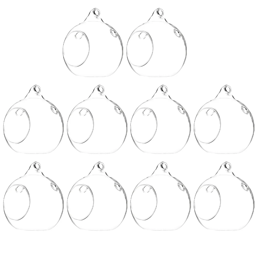 

10Pcs Hanging Glass Candle Holder Simple Candle Stand Tea Light Candle Holder