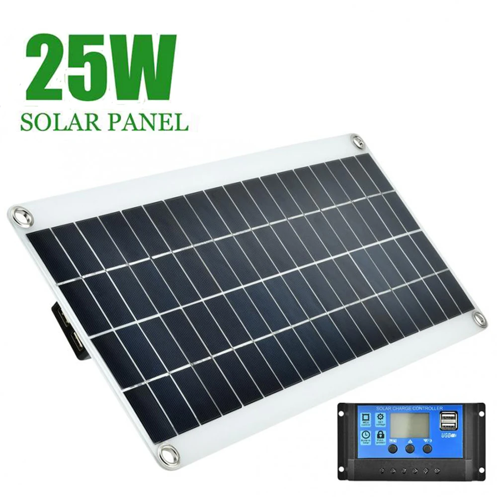 Солнечная панель с двойным USB выходом 25 Вт 12 В|Солнечные элементы| |