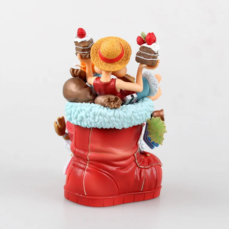 Anime One Piece Christmas Boots Monkey D Luffy Tony Chopper PVC Action Figures Model Toys for Gifts 11cm Игрушки и хобби