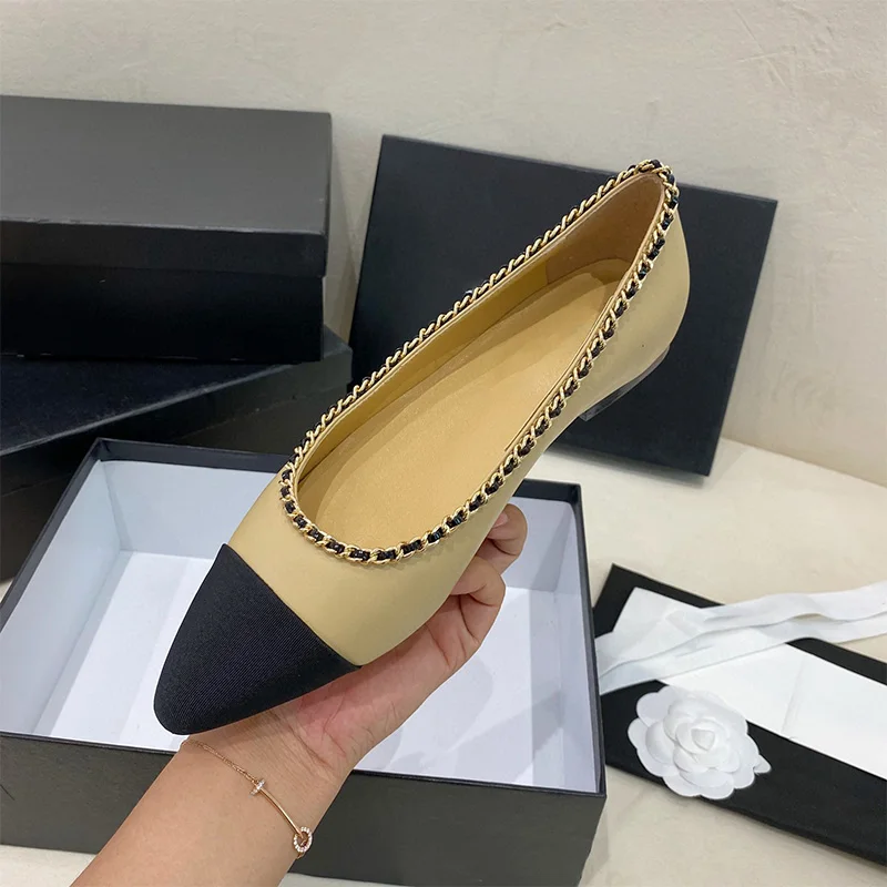 

Luxury women's shoes black single shoes 2021 new spring and autumn pointed toe low flat shallow mouth four seasons scoop shoes