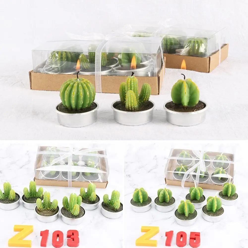 6 шт./компл. 3D Искусственные кактусовые свечи имитация растений о декоративном