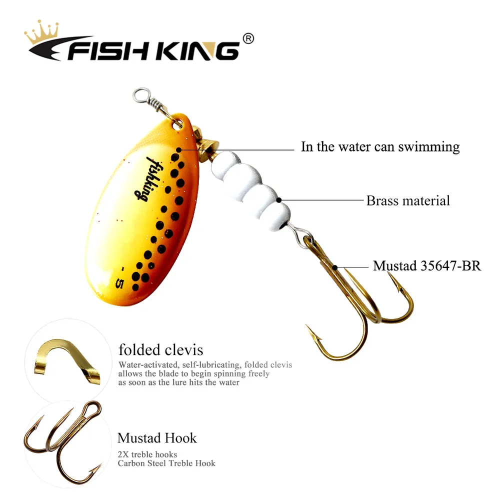 FISH KING 1 шт. Новая Металлическая рыболовная приманка 3 2 г 4 6 9 13 приманка-Спиннер