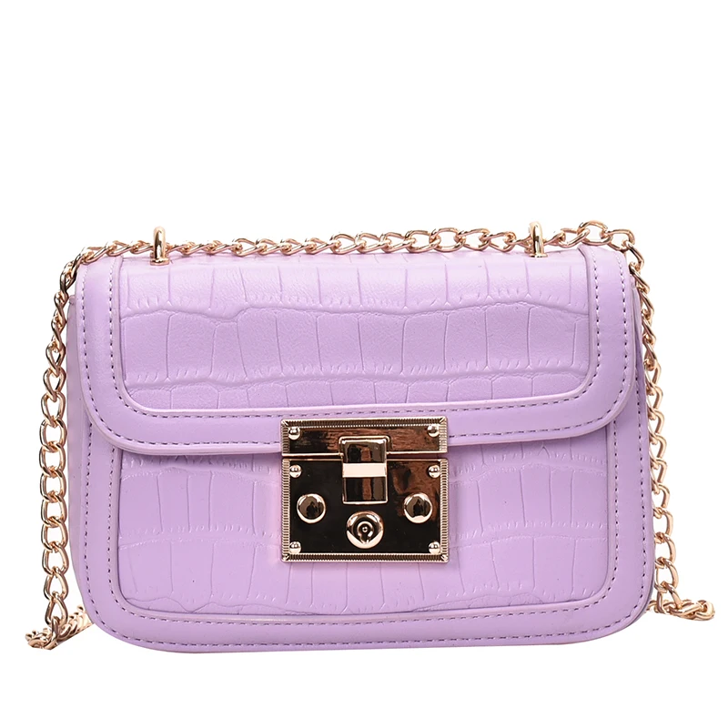 

Crocodile Pattern Square Crossbody Bag 2020 Fashion New Quality Pu Leather Women's Designer Handbag Chain Shoulder Messenger Bag