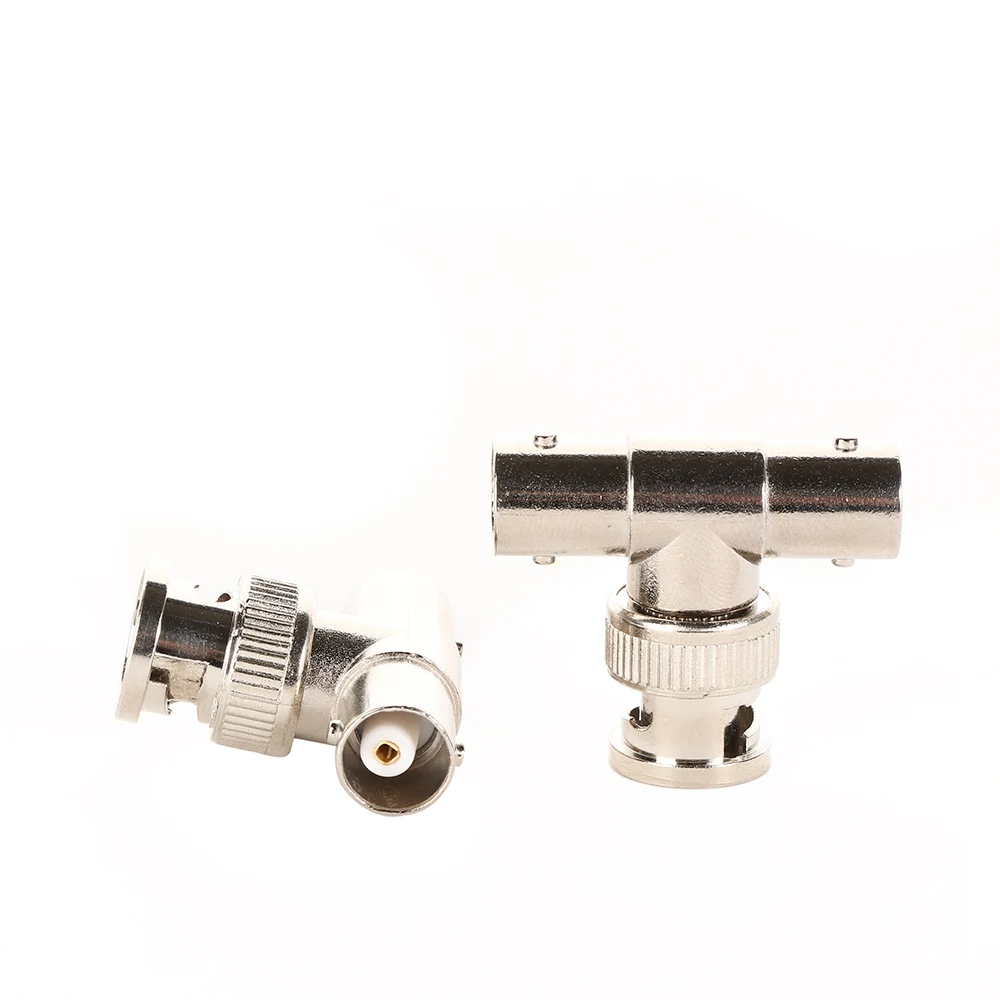 1 Male to 2 Female 3 Way Camera Monitoring Plug Welding Free T Splitter BNC Connector Conversion Head Adapter | Электроника