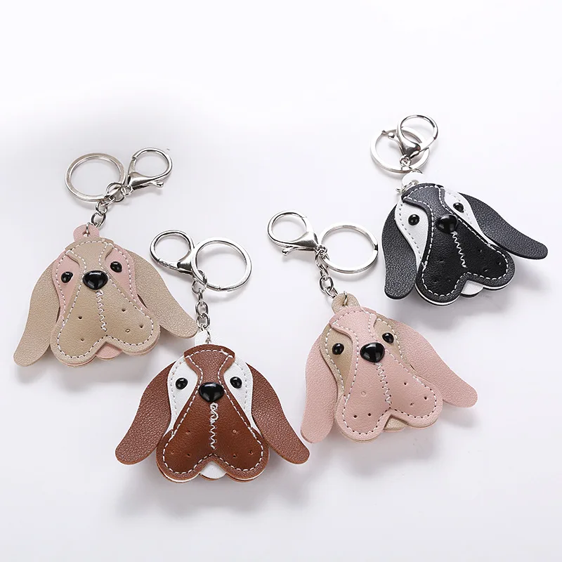 Брелок для ключей в виде собаки женская подвеска сумки кожаный металлический
