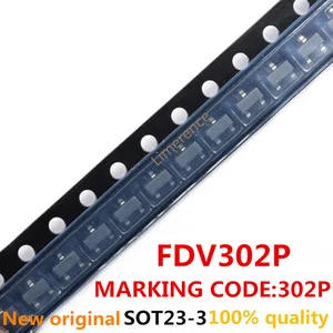 20PCS/lot FDV302P SOT23 MARKING CODE:302P Support the BOM one-stop supporting services