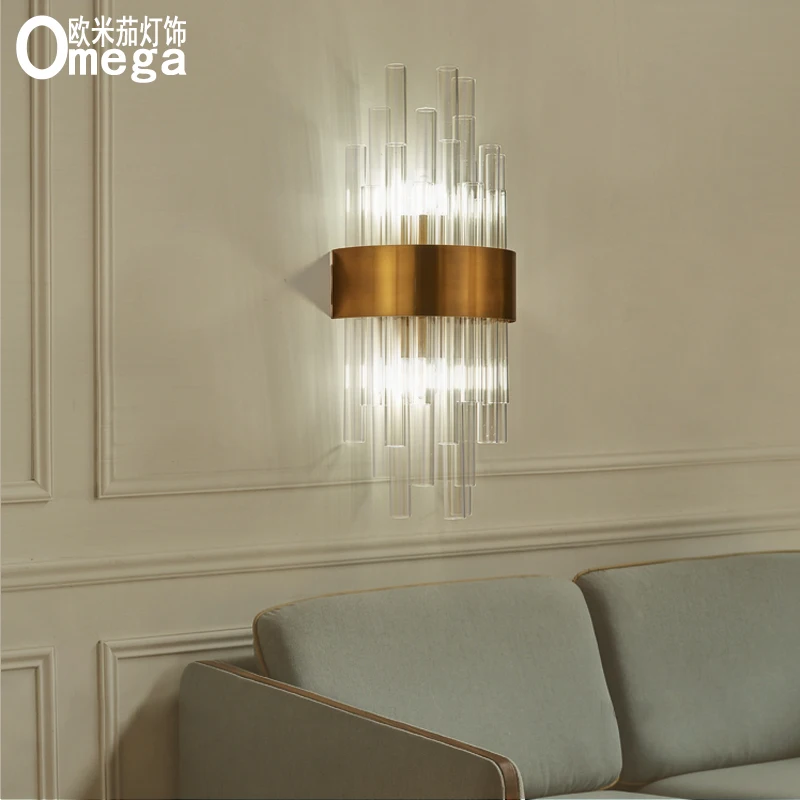 Креативный настенный светильник из нержавеющей стали в скандинавском стиле