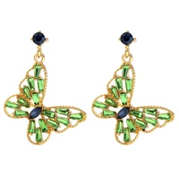 cute rhinestones zircon earrings for women accessories wedding jewelry girl gift statement korean fashion butterfly pendant earr