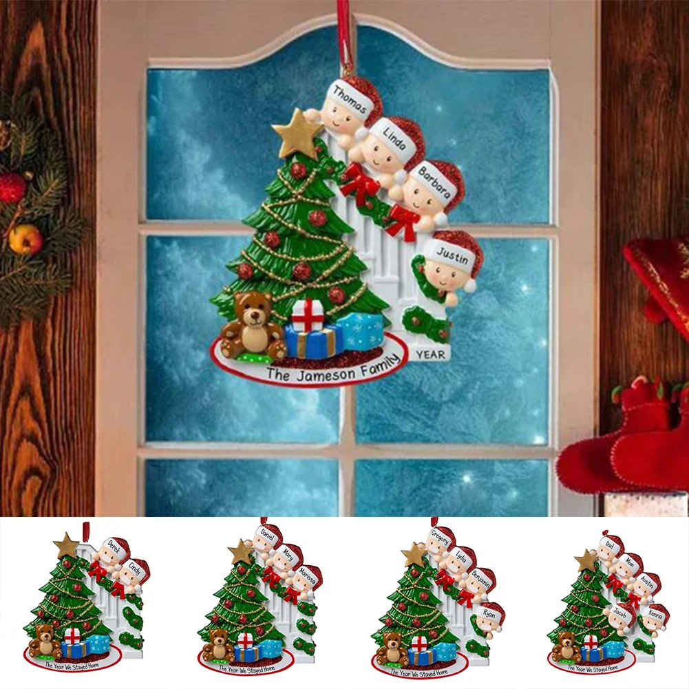 

2021 Family Personalized Christmas XMAS Tree Decoration Bauble Gift Ornament Family 2-5 People Home Party Pendant