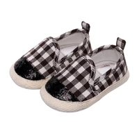 infant baby boys girls plaid patchwork canvas sneaker soft anti slip casual shoes slip on newborn first walkers crib shoe 0 18m