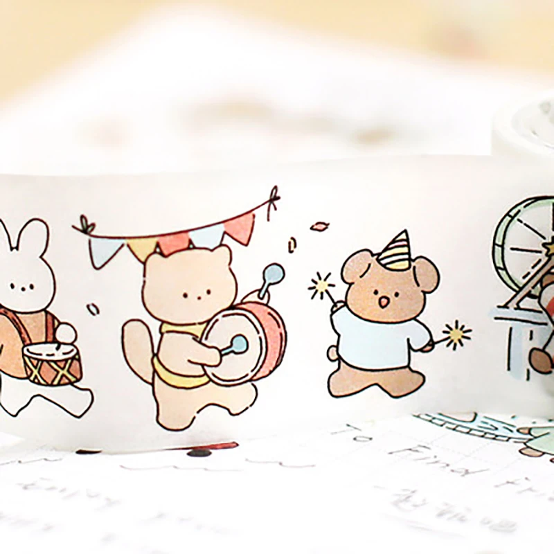 

Lovers of the letter and paper tape, soft little world series, cute animal collage decoration handbook material 6 types