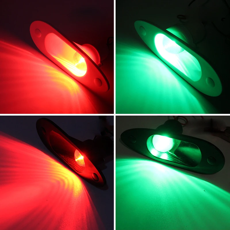 1 пара красный + зеленый утапливаемое крепление морской лодки RV СВЕТОДИОДНЫЕ