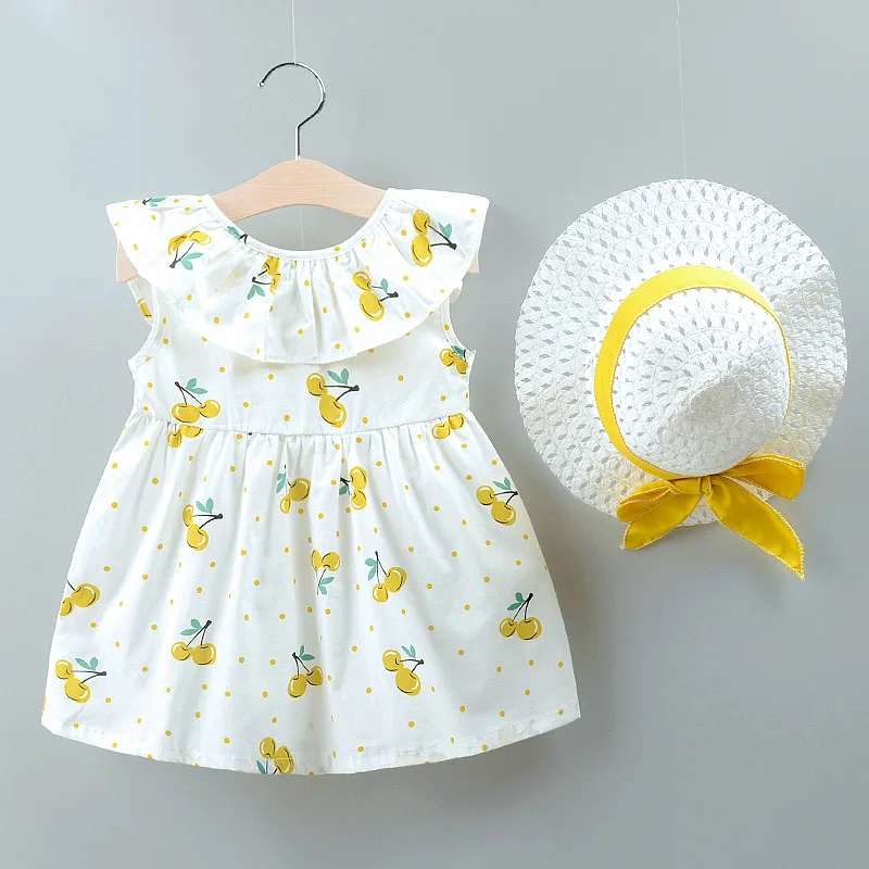 Для девочек Детское платье Лето Новый стиль с принтом в виде вишен большой