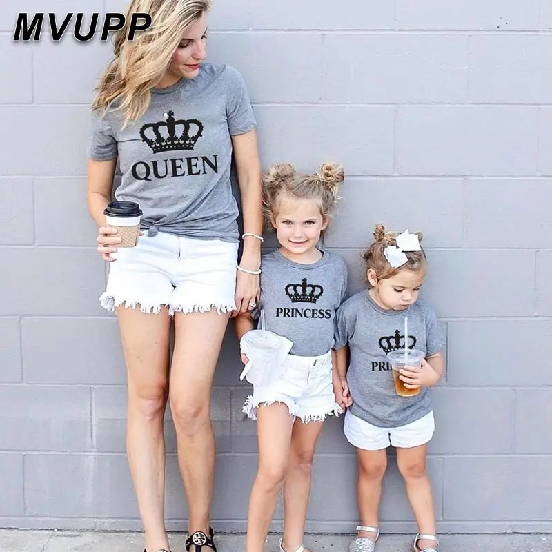 Одинаковые комплекты для семьи одежда Мама и я футболка мамы папы ребенка