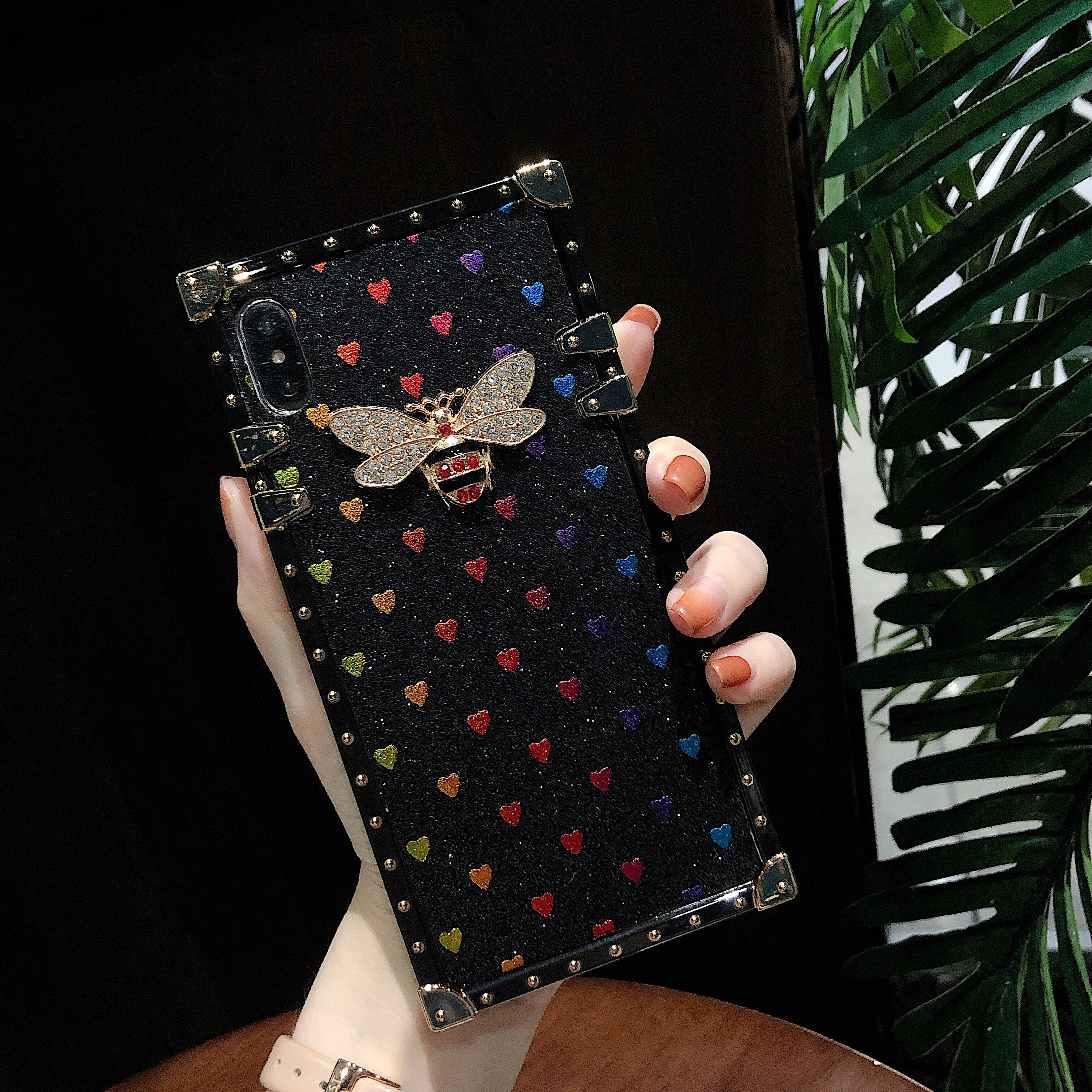 Чехлы для Redmi 7 Xiaomi Mi9 чехол с квадратными блестками бриллиантами 3D пчелами