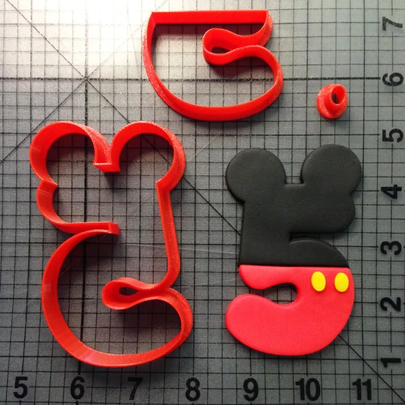 4 дюйма 5 дюймов мультяшная мышь номера шрифтов один два три четыре пять детский