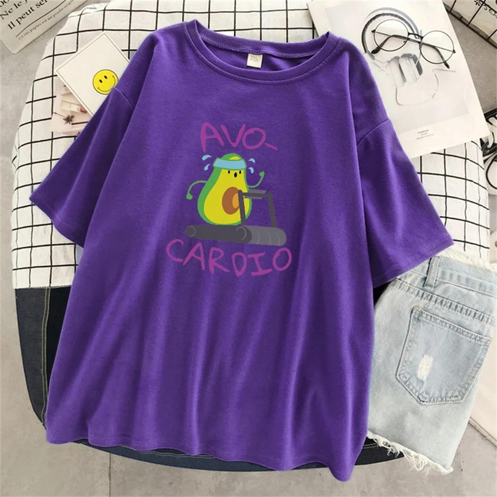 

Avo Cardio Avocado Hot sale Printing Women Clothing Fashion Brand Tshirt Breathable Summer Soft T-Shirt Hot sale Pattern Tops M0
