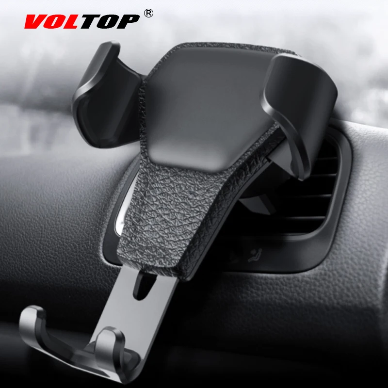 VOLTOP, благородный кожаный держатель для телефона, автомобильные аксессуары, воздуховод, универсальный держатель для мобильного телефона, навигационная подставка, автомобильные принадлежности