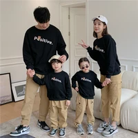 black sweater family clothes fashion couples top family matching clothing letter print mum pullover for dad autumn kids hoodies