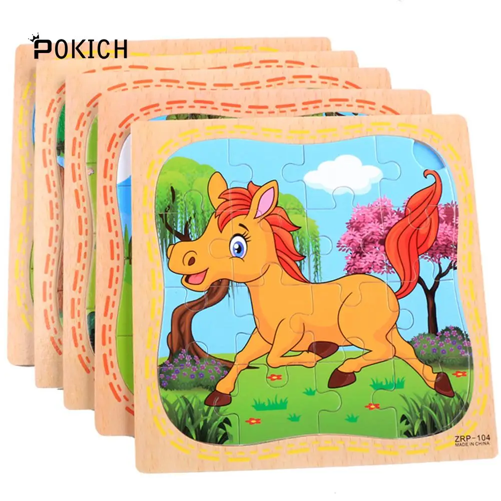 Pokich деревянные пазлы Игрушки 16 шт. дети радость Превосходное качество