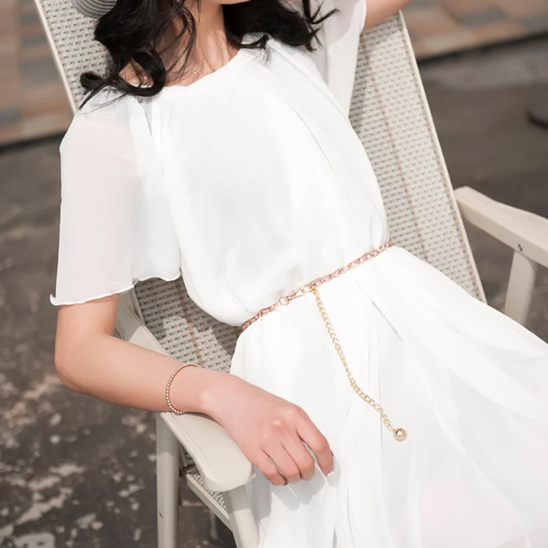 Женский пояс-цепочка на талию украшение из бисера подарок для платья юбки