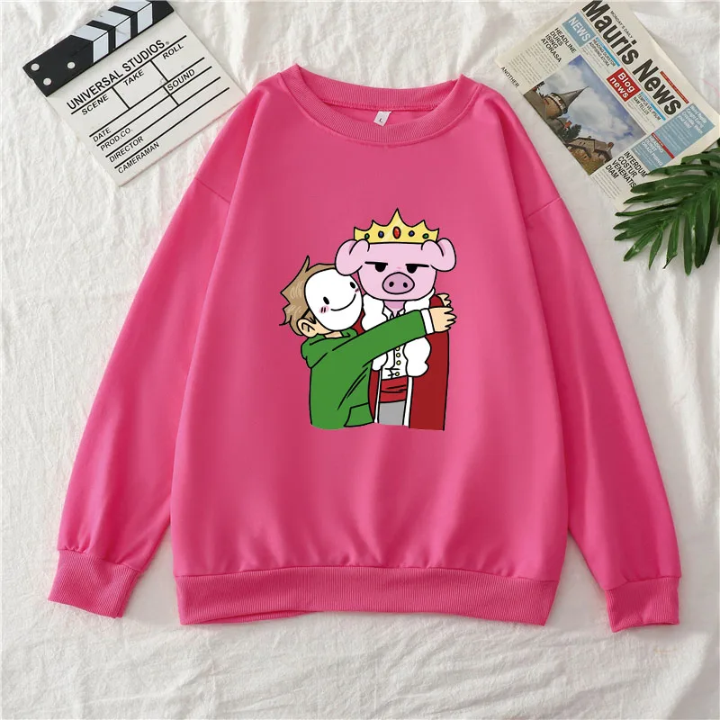 

Женский свитер с круглым вырезом, Свободный Повседневный хлопковый свитшот с аниме принтом, осень 2021