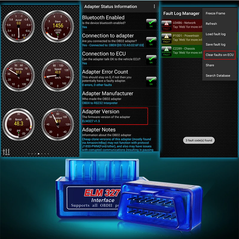 

10PCS/Lot OBDII Scanner ELM327 1.5 Car Diagnostic Tool ELM 327 PIC18F25K80 Bluetooth-Compatible V1.5 ELM327 OBD2 Code Reader