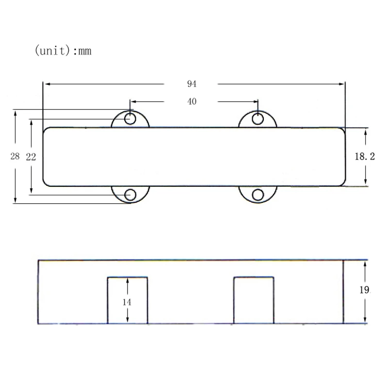 

New 4-String Closed Style Pickup 94mm Pickups for Jazz Bass Guitar Replacement Parts(2Pack)
