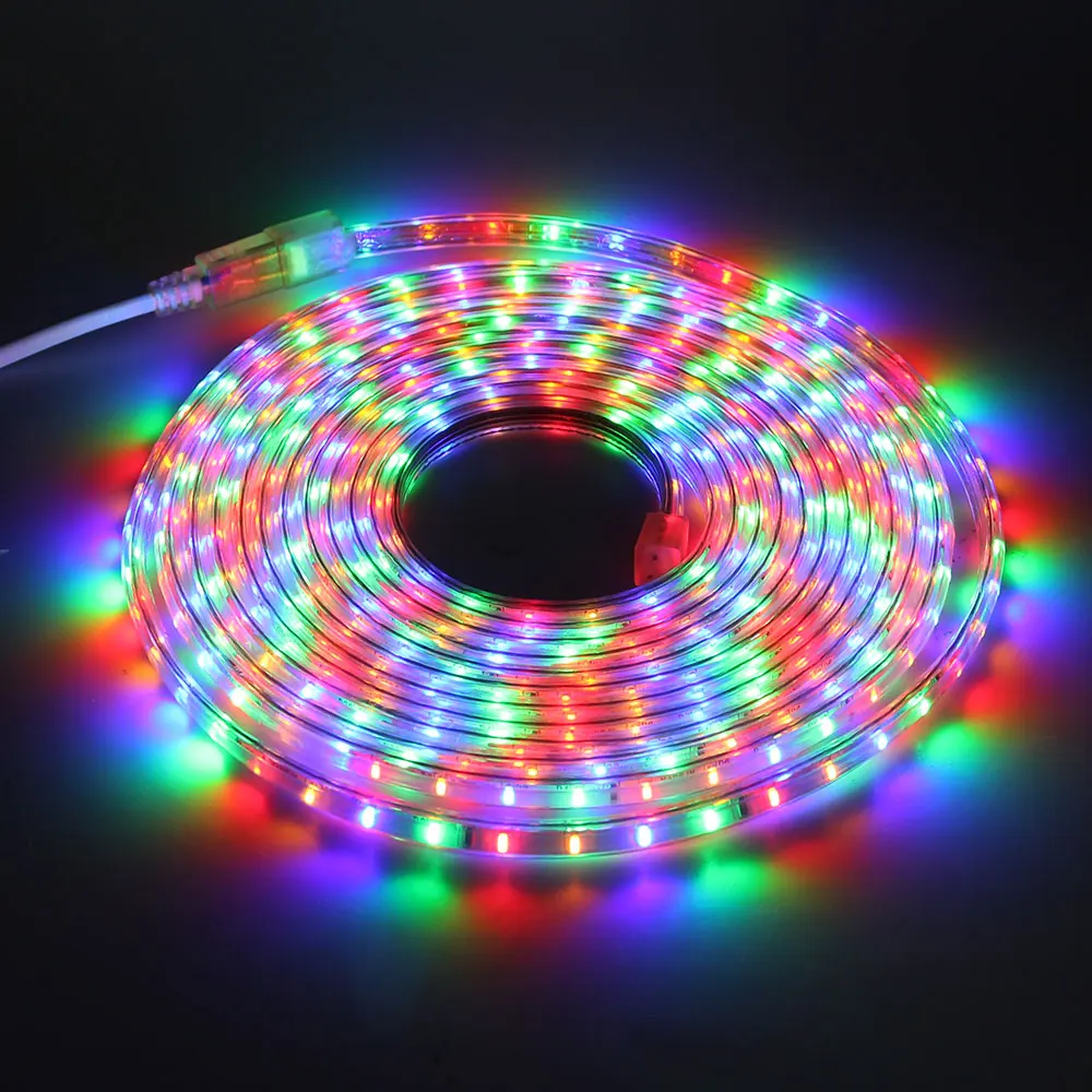 AC 220V RGB 3014 led strip 72leds/Meter IP65 Waterproof Flexible LED Tape Light outdoor garden light with EU plug 1/2/3/4/5/10M