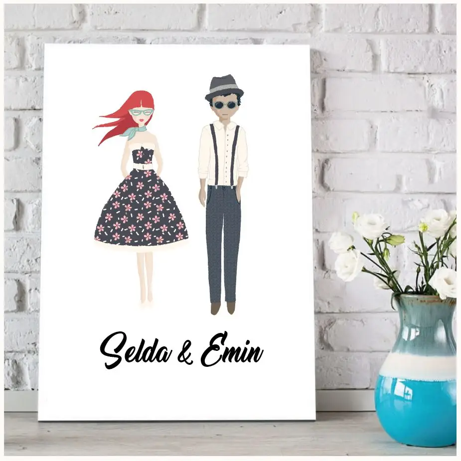 

Personalized Romantic Double Design Canvas Table-M99