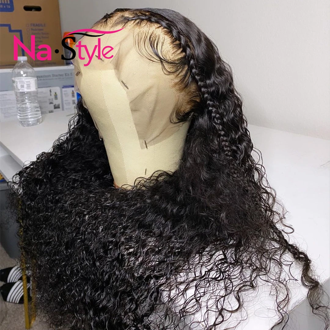 Full Lace Human Hair Wigs Glueless 360 Frontal Wig 28 Inch 150% Brazilian Curly For Woman | Шиньоны и парики