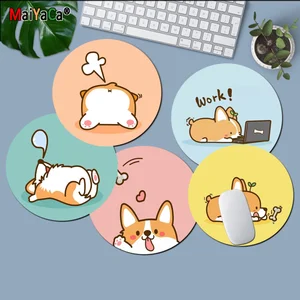 maiyaca welsh corgi lovely animal kids customized laptop gaming round mouse pad anti slip laptop pc mice pad mat gaming mousepad free global shipping
